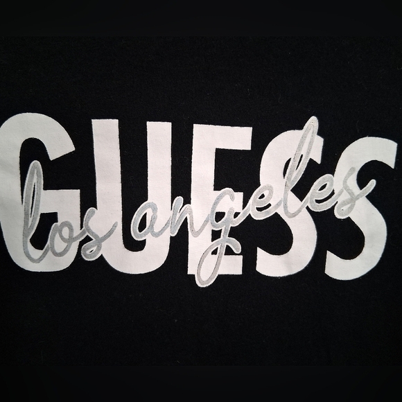 Guess Black Fitted Polo Cap Sleeve Tee    Size S - Picture 10 of 15